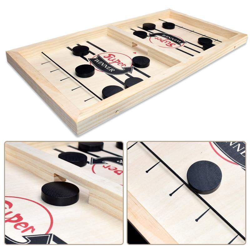 Table Hockey Paced Sling Puck Board Game - Glowsart
